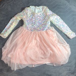 Pink sequin and tulle dress, cat and Jack, size 10/12